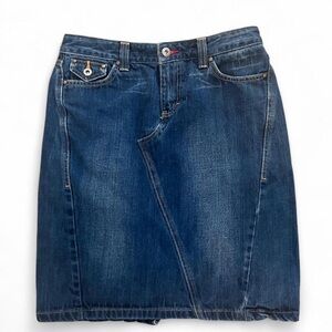 Tommy Hilfiger Blue Denim Midi Skirt